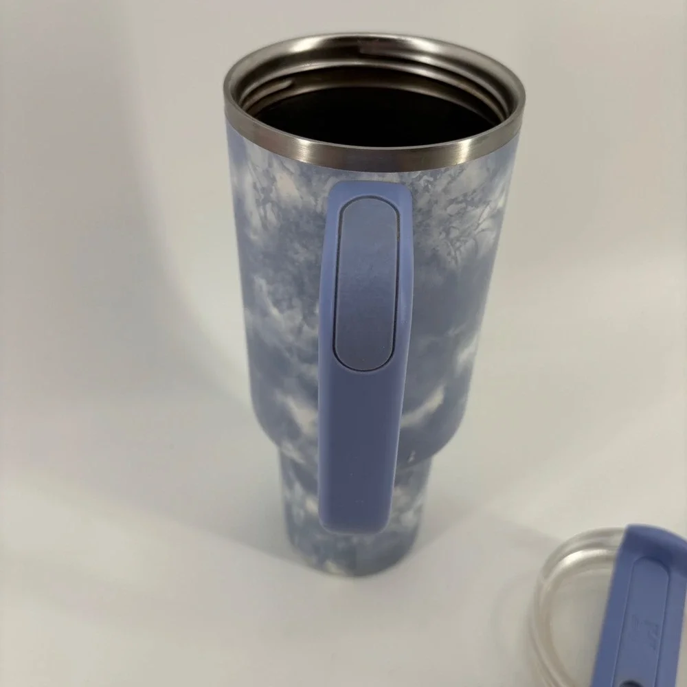 Stanley Quencher H2.0 Tumbler Unisex 40oz Blue Tie Dye Marble Insulated